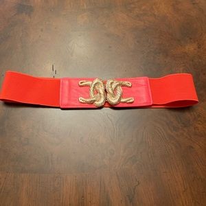 Ladies fashion 2” wide stretch elastic waist belt